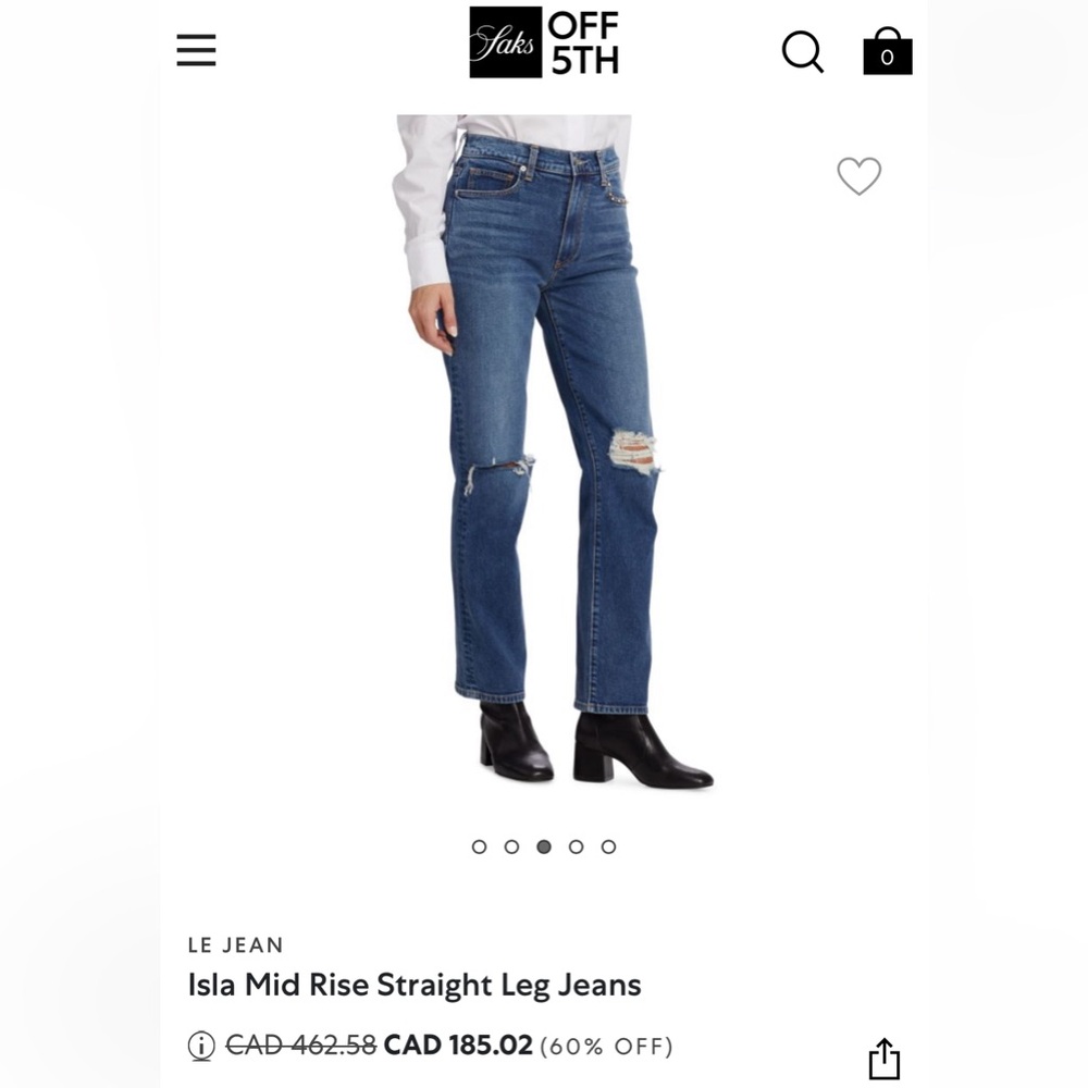 Le Jean Isla Mid Rise Straight Leg Jeans